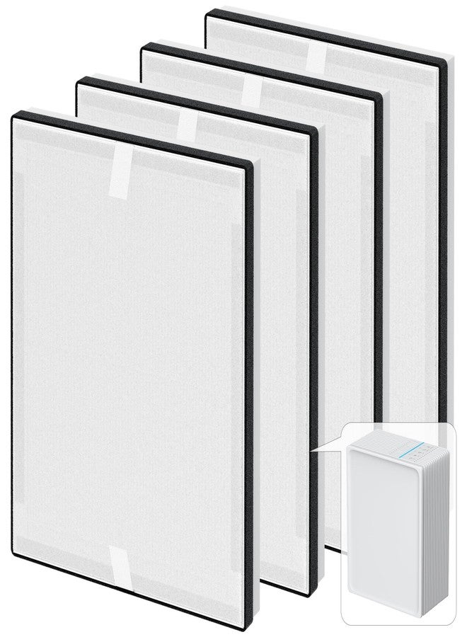 FCFMY 4 Packs KJ102 Replacement Filter Compatible with Mooka KJ102 Air Purifier for Home Large Room Up to 1300 Ft², 3-in-1 Washable Pre-Filter, HEPA and Activated Carbon Filter - Image 1