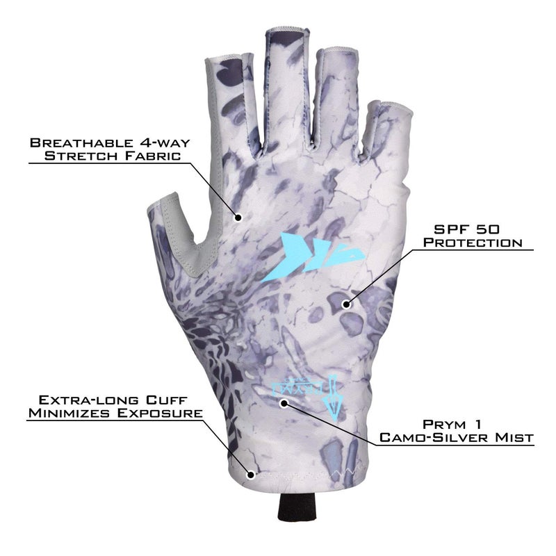 Kastking KastKing Sol Armis Sun Gloves UPF50+ Fishing Gloves UV Protection Gloves Sun Protection Gloves Men Women for Outdoor, Kayaking, Rowing,Silver Mist Prym1,Large - X-Large - Image 3