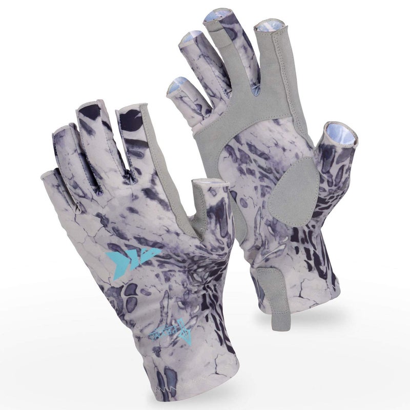 Kastking KastKing Sol Armis Sun Gloves UPF50+ Fishing Gloves UV Protection Gloves Sun Protection Gloves Men Women for Outdoor, Kayaking, Rowing,Silver Mist Prym1,Large - X-Large - Image 1