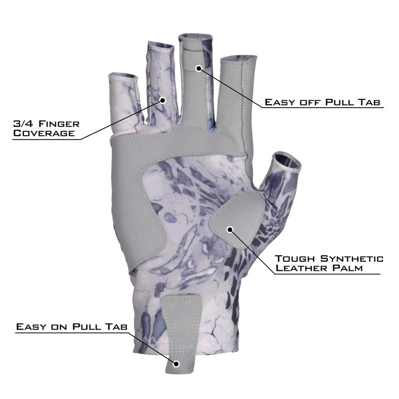 Kastking KastKing Sol Armis Sun Gloves UPF50+ Fishing Gloves UV Protection Gloves Sun Protection Gloves Men Women for Outdoor, Kayaking, Rowing,Silver Mist Prym1,Large - X-Large - Image 2