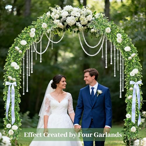 Vlorart 6FT Artificial Boxwood Garland, Faux Vines Hanging Plant Greenery Garland for Wedding Backdrop Arch Wall Farmhouse Party Decor, UV Protected Indoor Outdoor Use - Image 5