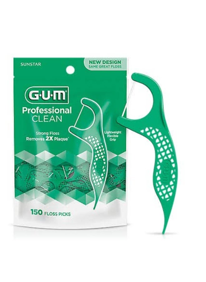 GUM Professional Clean Floss Picks – 150 Count