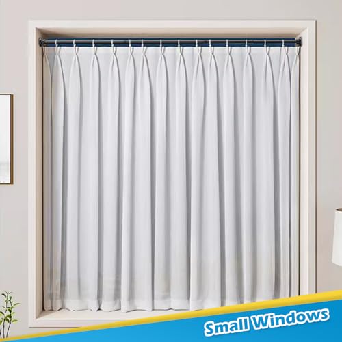 MOEROTER 2pcs Tension Curtain Rod 33 to 56 Inch No Drilling Spring Tension Rod Adjusting Black Curtain Rod No Drilling Non-Slip Expandable Spring Loaded Curtain Tension Rods for Window, Doorway, Closet - Image 2