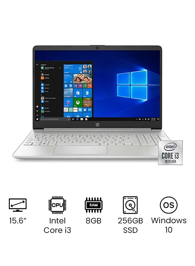 15-DY1024 (Upgraded Version) Laptop With 15.6-Inch Display, 11th Gen Core i3 1115G4 Processer/8GB RAM/256GB SSD/Intel UHD Graphics/ /International Version English/Arabic Nature Silver