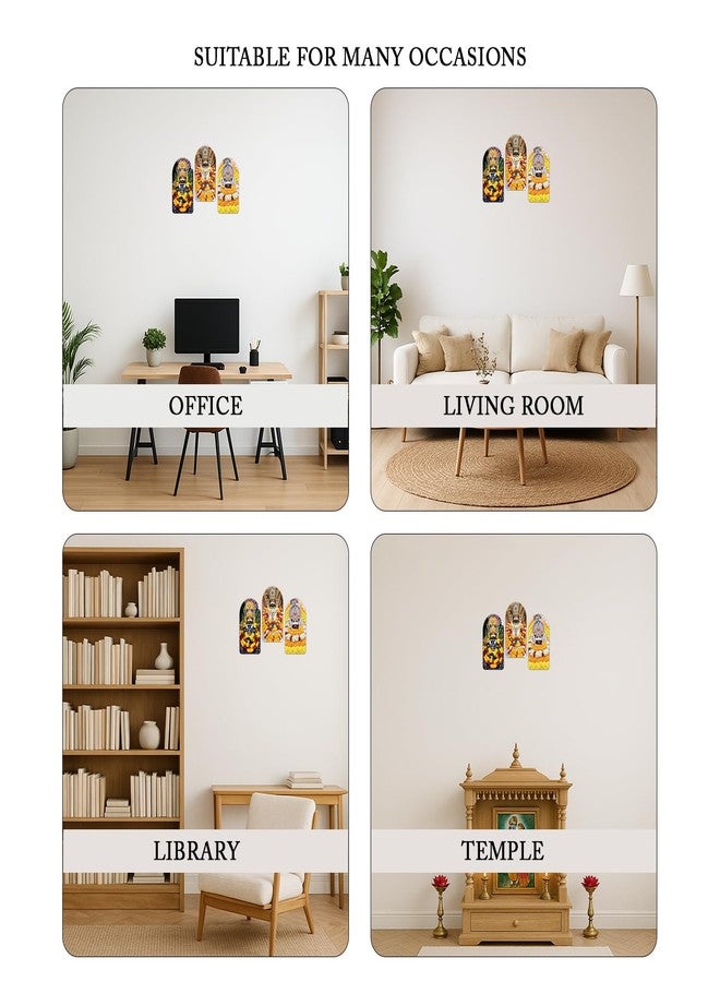 Kaameri Bazaar Hare Ka Sahara Baba Shyam Hamara Wall Hanging for Home, Living Room | Divine Wall Art Set of 3 Pieces - Image 4