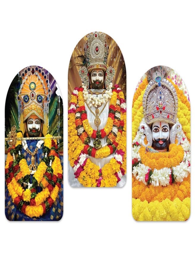 Kaameri Bazaar Hare Ka Sahara Baba Shyam Hamara Wall Hanging for Home, Living Room | Divine Wall Art Set of 3 Pieces - Image 1