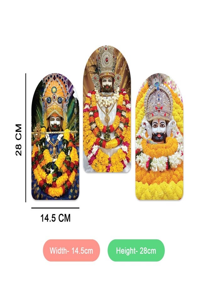 Kaameri Bazaar Hare Ka Sahara Baba Shyam Hamara Wall Hanging for Home, Living Room | Divine Wall Art Set of 3 Pieces - Image 3