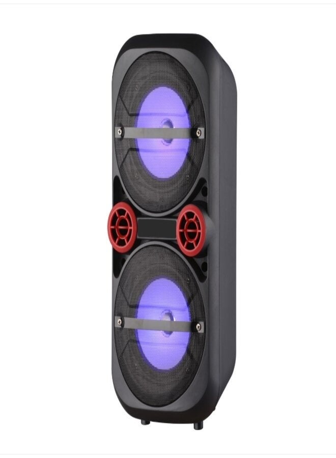 LC Portable Bluetooth Speaker Tower with Dual Speakers LED Lights and Microphone - Image 2