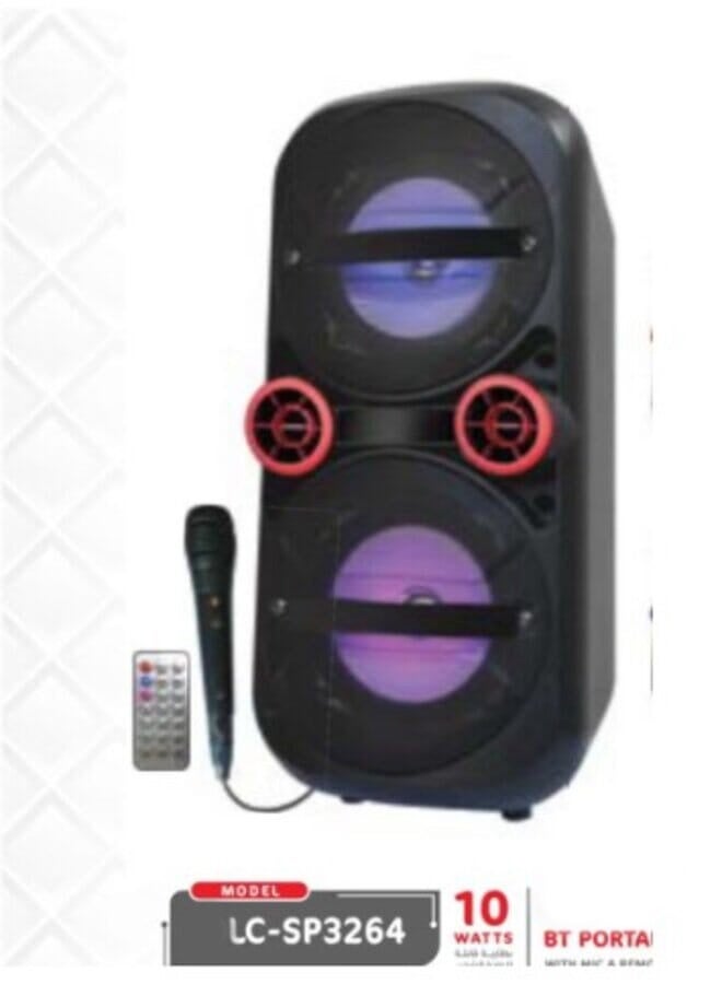 LC Portable Bluetooth Speaker Tower with Dual Speakers LED Lights and Microphone - Image 1