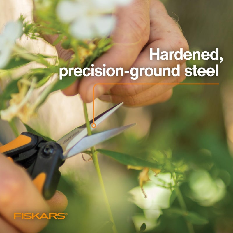 Fiskars 6" Pruning Scissors for Flower Stems, Herbs, Buds, and Small Plants, Garden Snips with Stainless Steel Blades, Gardening Trimmers with Comfortable Handle - Image 5