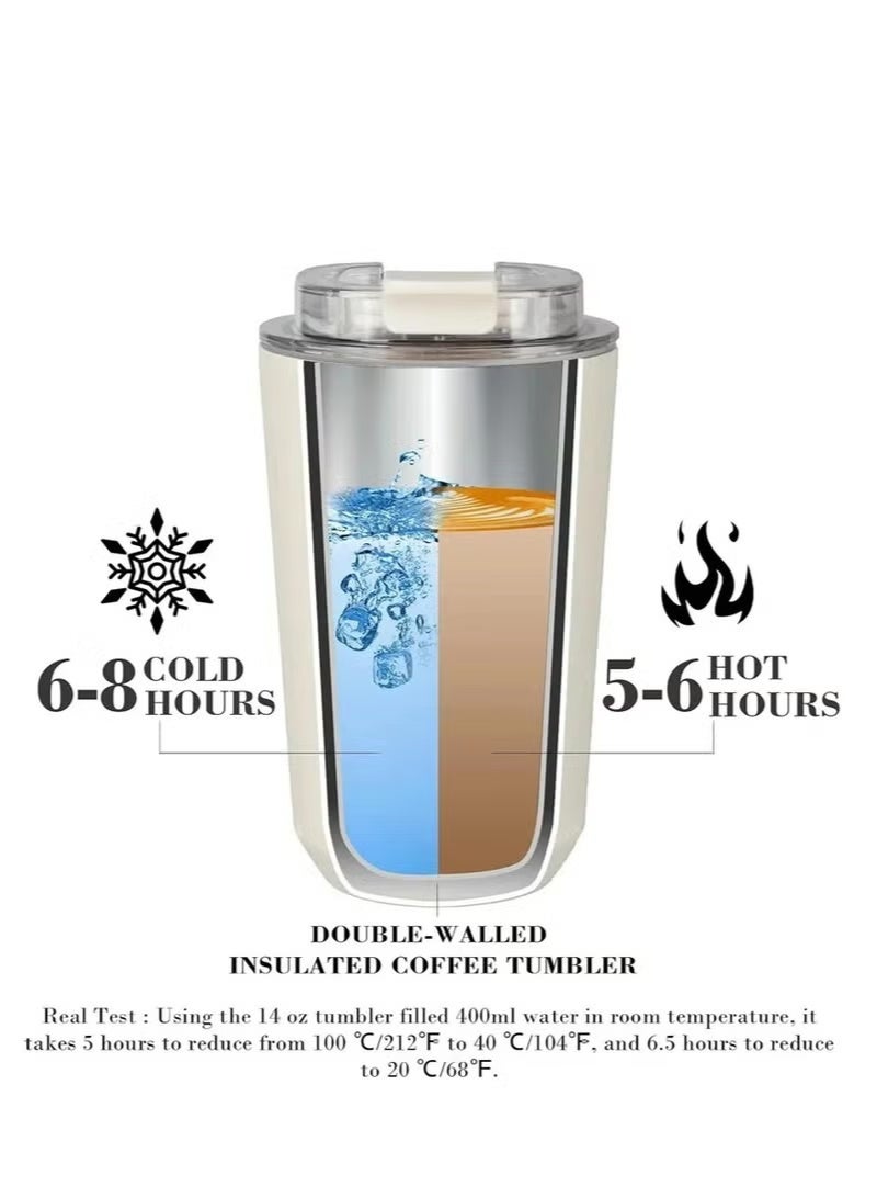 سميج SMEG ريترو حليب أسود 320 مل مزدوج الجدران الفراغ الفولاذ المقاوم للصدأ معزول كوب 360 درجة السفر السيارة مقاومة للتسرب كوب قهوة محمولة بنقرة واحدة الشرب المباشر الساخن والبارد الاستخدام المزدوج أربعة خيارات متوفرة - Image 4