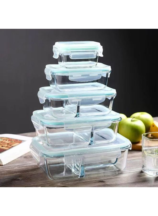 Heat Resistant Glass Lunch Box High Borosilicate Material Microwave Oven Safe Sealed Food Grade Preservation Container For Adults-Specifications:It Is Clear That The Large Length Is 1040ml  - Image 2