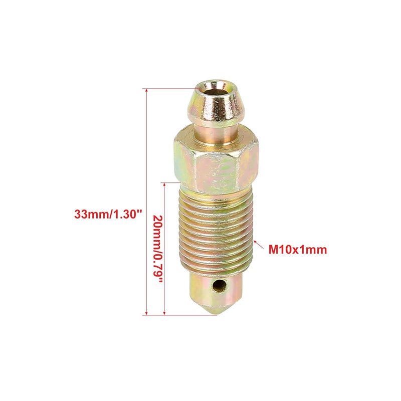 F FIERCE CYCLE 2Pcs M10x1mm Banjo Bolt Bleeder Screw with Cap for Motorcycle Brake Master Cylinder - Image 2