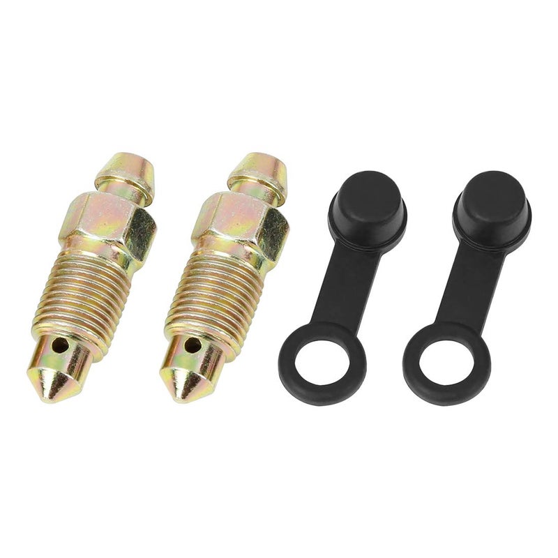 F FIERCE CYCLE 2Pcs M10x1mm Banjo Bolt Bleeder Screw with Cap for Motorcycle Brake Master Cylinder - Image 1
