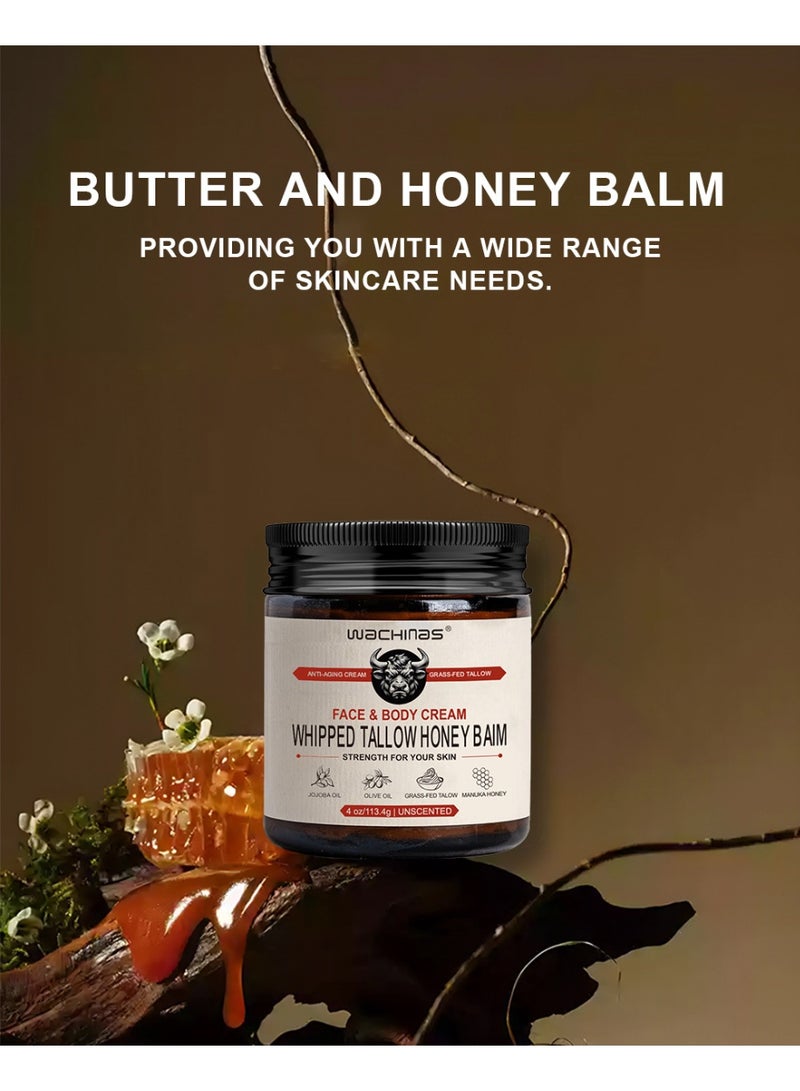 wachinas Whipped Tallow Honey Balm ,4 OZ (Unscented) Handmade Whipped Organic Beef Tallow for Skin - Grass Fed Beef Tallow Moisturizer and Honey Balm for Silky, Sensitive-Skin, Eczema, Rosacea - Free of Harsh Chemicals - Image 5