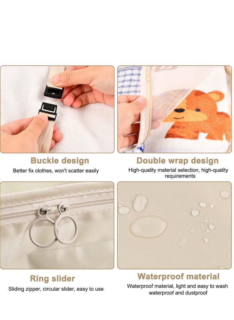 8 Pcs Travel Packing Organizer Bags Set Lightweight Luggage Cubes Beige - Image 3