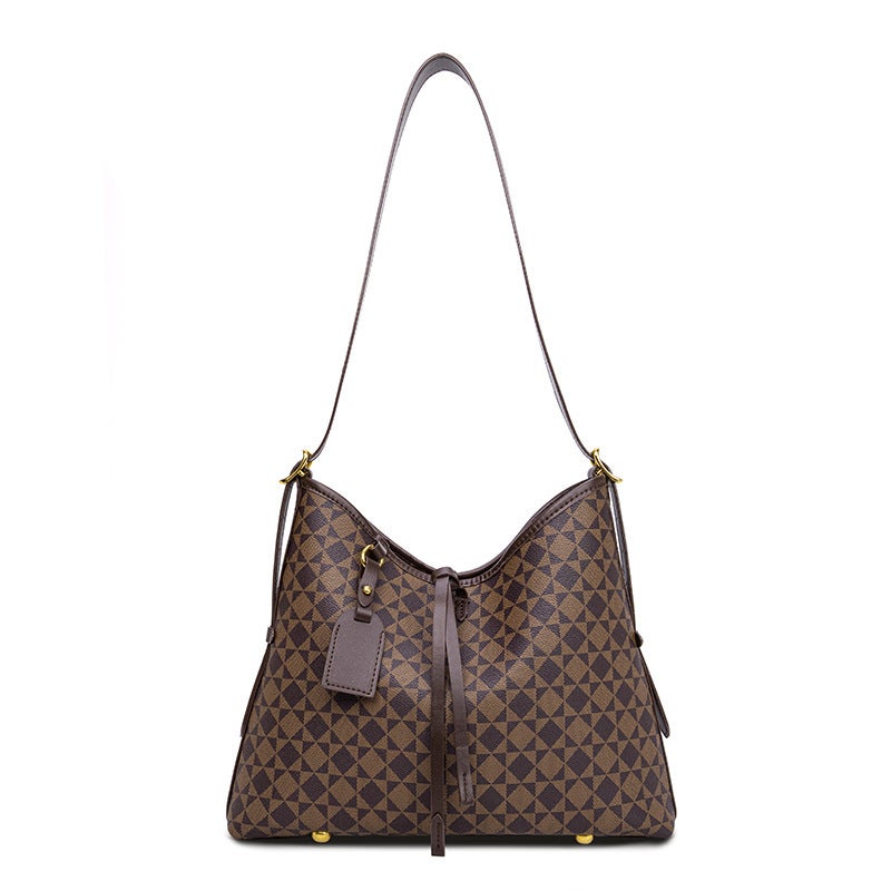 New Printed Carryall Checkerboard Baguette Bag Croissant Postman Shopping Bag Pillow Tote Bucket Women'S Bag - Image 1