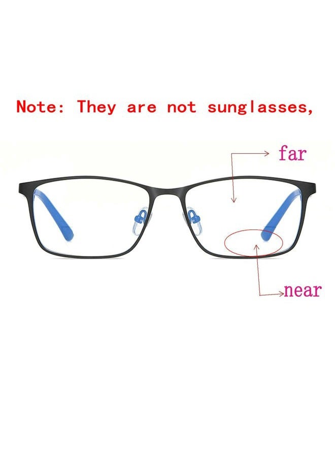 Mincl Transition Photochromic Bifocal Reading Glasses for Mens and Womens ,Square Clear UV Protection Sunglasses Readers 0~+4.00, Black, 2.25 x - Image 3