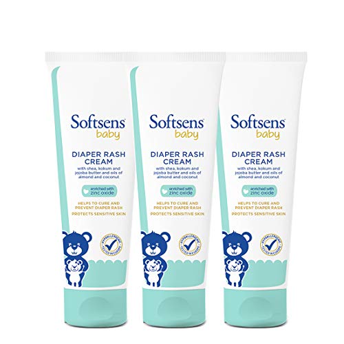 Softsens Diaper Rash Cream 50g (Pack 3 x 50g) For Newborn Baby With Zinc Oxide| Enriched With Aloe Vera & Shea Butter | Dermatologically Tested | Safe for Newborns | Intense Moisturization for Soft Skin | Protects Skin Barrier, Gentle Care - Image 1