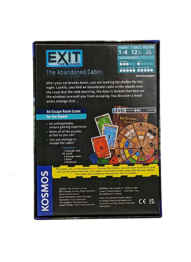 Exit: The Abandoned Cabin All-English Family Parent-Child Game Chamber Of Secrets Escape Experience Board Tour-Color:Abandoned Cottage