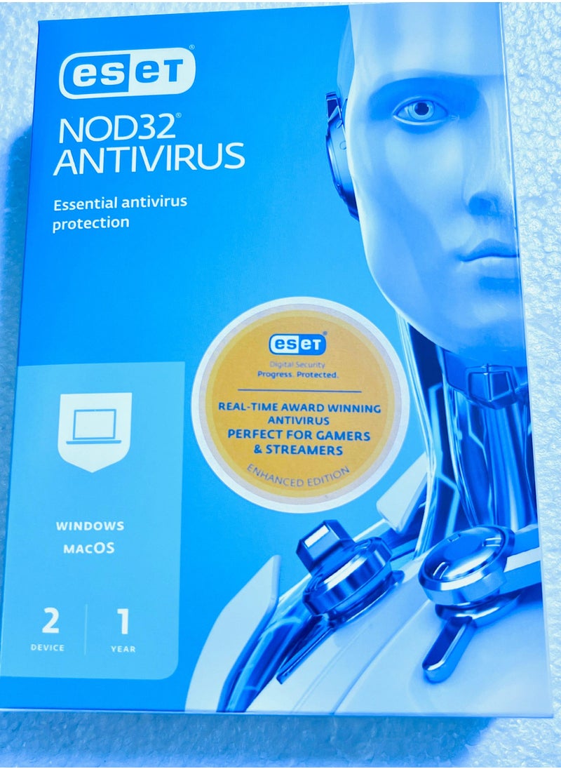 ESET - NOD32 Antivirus 1 License For 2 User 1 Year,Mac and Windows - Image 1