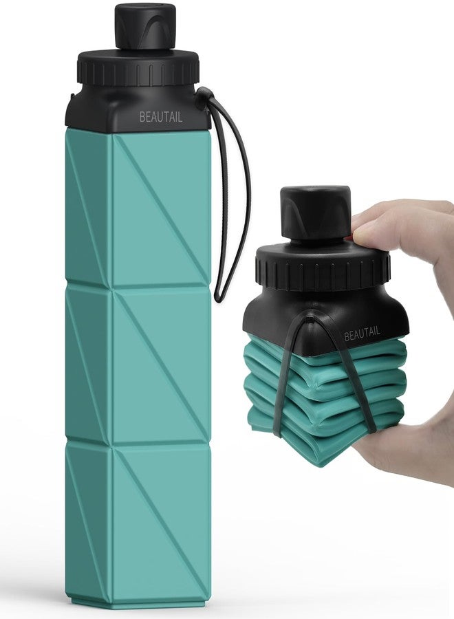 BEAUTAIL Collapsible Water Bottles, Silicone Foldable Water Bottle 610ml, Portable Lightweight Reusable Leakproof Bottle for Gym Travel Camping Hiking Sports Outdoor, 1 Pack (Blue) - Image 1