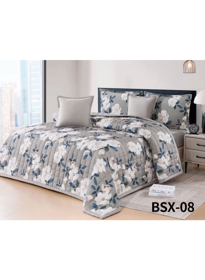Sofia | Compressed flowered sheared bedding set 6 pieces 240 * 220 cm - Image 1