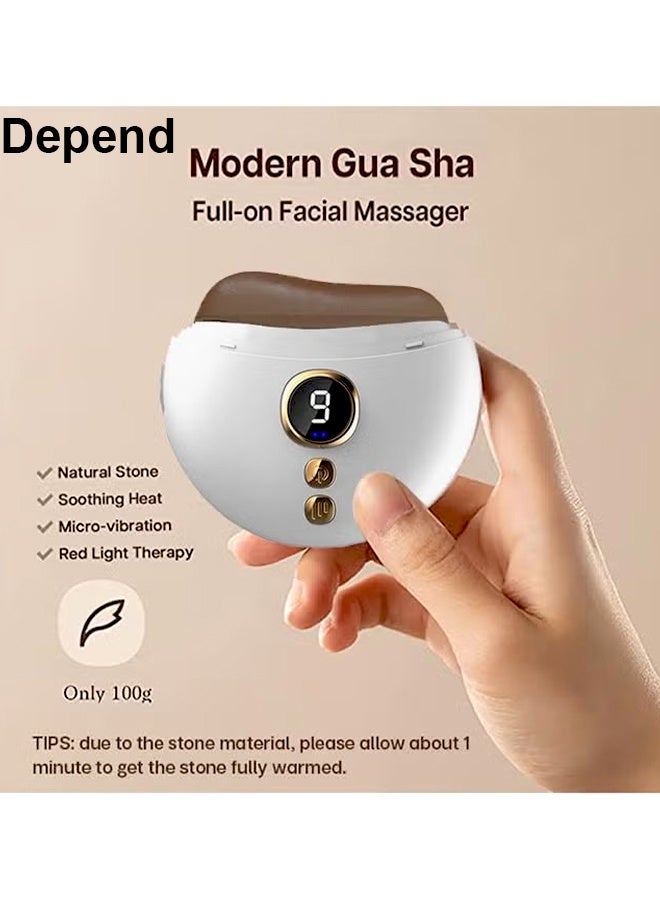 أداة للحد من التجاعيد الوجه ، وأدوات الحلاقة الوجه ، والحد من الذقن المزدوجة وذمة ، 1 إلى 9 درجات من الحرارة والاهتزاز الكهربائية تدليك الوجه ، ومكافحة الشيخوخة ، والرقبة ، ورفع الوجه والجسم - Image 4