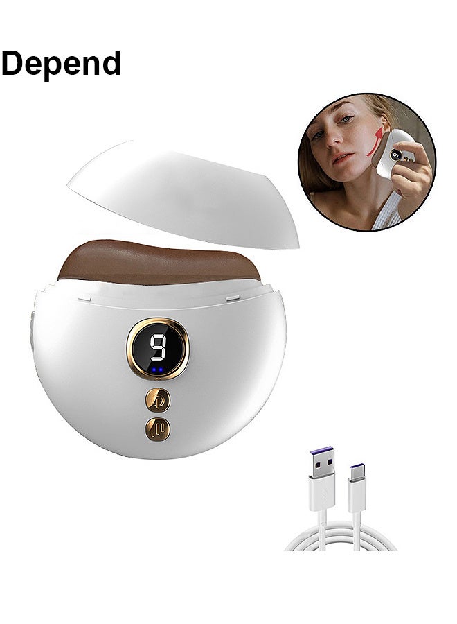 أداة للحد من التجاعيد الوجه ، وأدوات الحلاقة الوجه ، والحد من الذقن المزدوجة وذمة ، 1 إلى 9 درجات من الحرارة والاهتزاز الكهربائية تدليك الوجه ، ومكافحة الشيخوخة ، والرقبة ، ورفع الوجه والجسم - Image 1