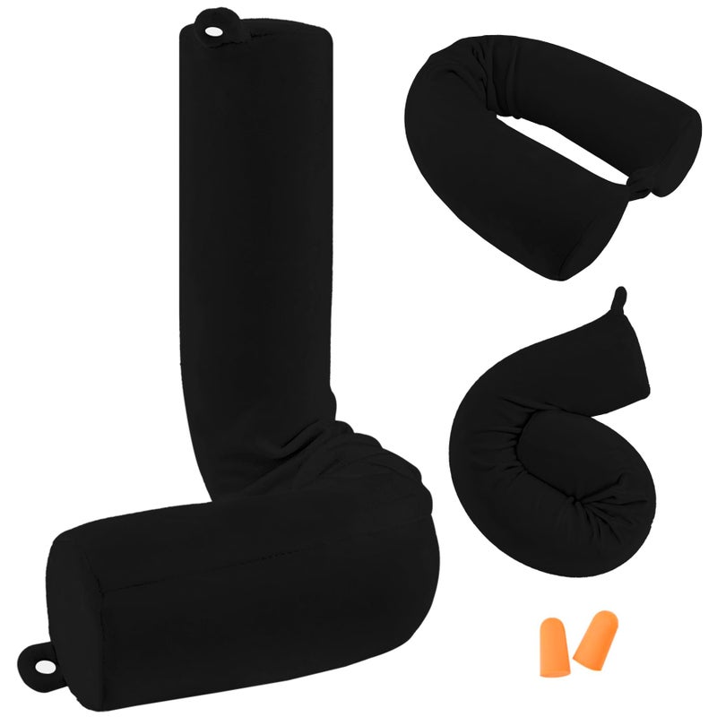 PG6 Twist Memory Foam Travel Pillow for Neck Chin Lumbar and Leg Supportfor Travling on Airplane Train Bus or at HomeAdjustable Bendable Roll Pillow with Washable Soft Cover