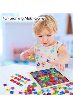 SYOSI Early Childhood Education Digital Teaching Board, Wooden Math Learning Board Toy, 1 100 Consecutive Numbers Wooden Hundred Digital Board, Educational Game for Kids with Storage Bag  - Image 2