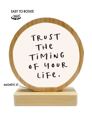 Protective Printed White Round Shape Wooden Photo Frame for Table Top Trust The Timing Of Your Life - pzsku/Z1F5BED2EA94E445ADEA9Z/45/_/1712401497/d00024b5-9575-4c37-80c5-7f12628e47a5