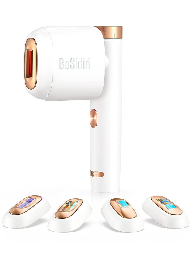 Bosidin - Laser Hair Removal IPL Permanent Home Hair Removal Device  for Facial Peach Fuzz, Underarms, Bikini Line and Legs Dynamic Cooling Device D-1187 White - Image 1