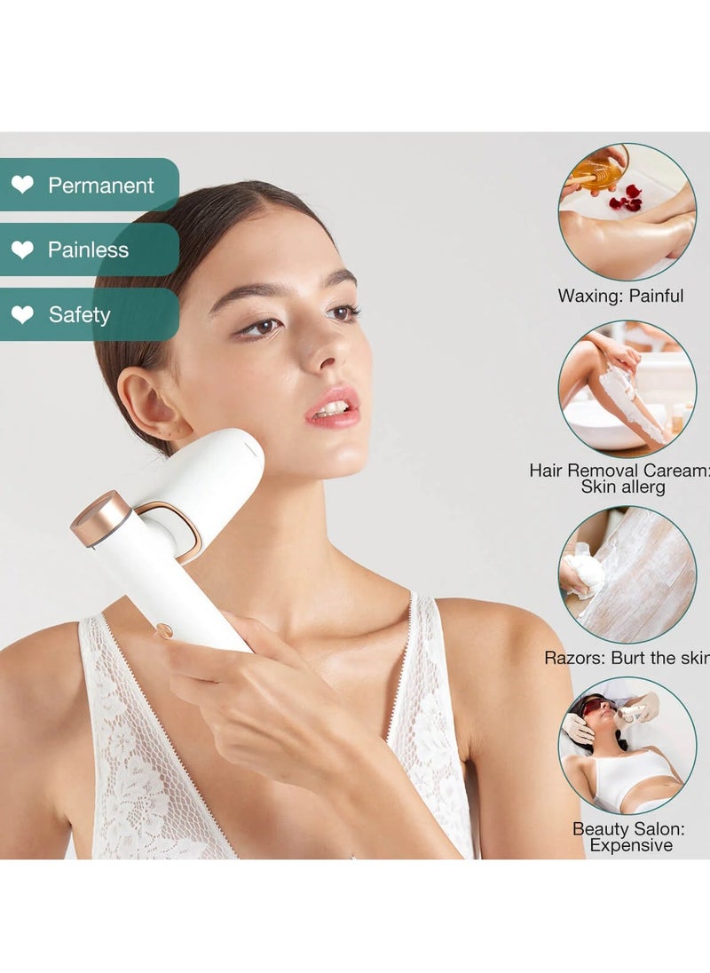 Bosidin - Laser Hair Removal IPL Permanent Home Hair Removal Device  for Facial Peach Fuzz, Underarms, Bikini Line and Legs Dynamic Cooling Device D-1187 White - Image 1