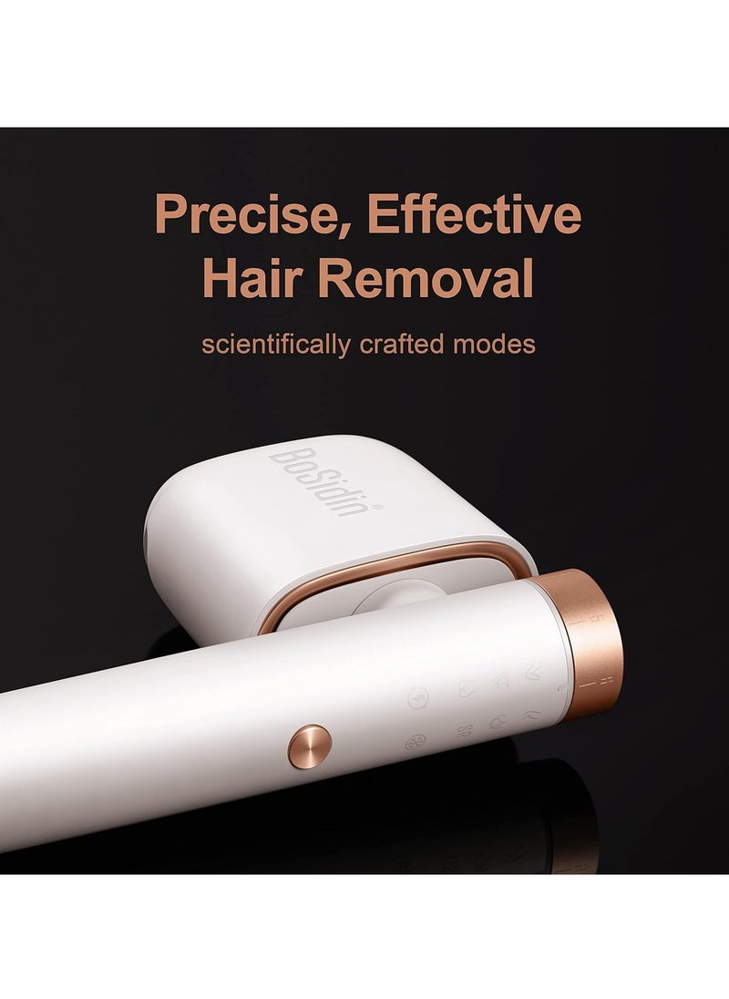 Bosidin - Laser Hair Removal IPL Permanent Home Hair Removal Device  for Facial Peach Fuzz, Underarms, Bikini Line and Legs Dynamic Cooling Device D-1187 White - Image 1