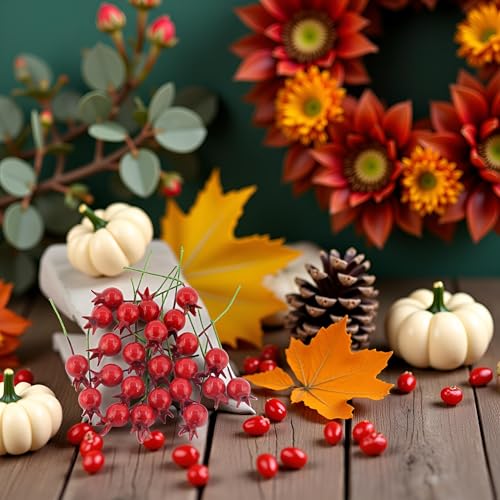 GANPUB Red Mini Pomegranate Artificial Fruits Ornaments Lifelike Pomegranate Decor for Wedding Home Party Christmas Crafts Decor Artificial Plants and Flowers - Image 5