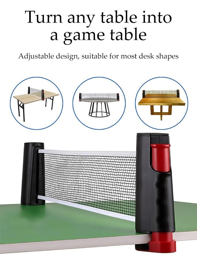 DUNISO Ping Pong Paddle Set, Portable Ping Pong Net, Retractable Ping Pong Paddle and Ball Set,3 Balls and Carry Bag, Table Tennis Sports for Indoor and Outdoor Family Games,Gift for Boy and Girl - Image 5