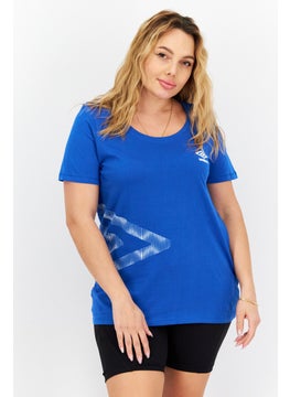 umbro Women Sportswear Fit Brand Logo Short Sleeve Outdoor T-Shirt, Blue  - Image 1