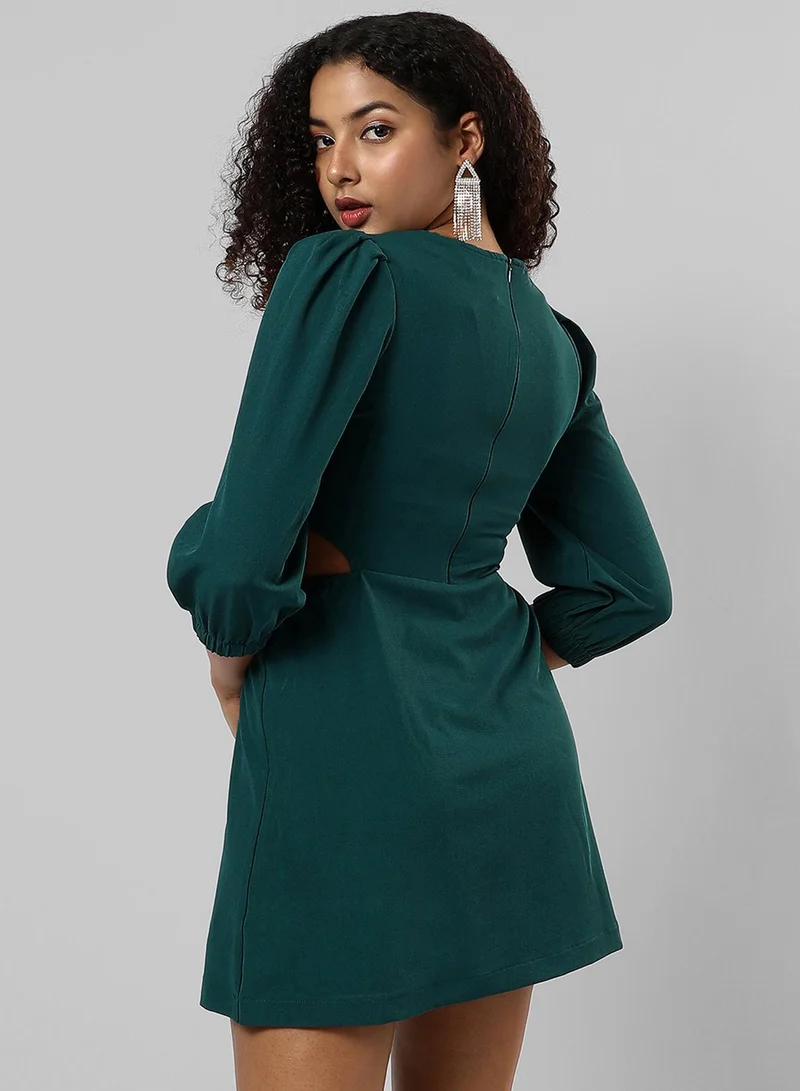 PINACOLADA  Women's Hunter Green Cut-Out Mini Dress for Women | Best Price UAE