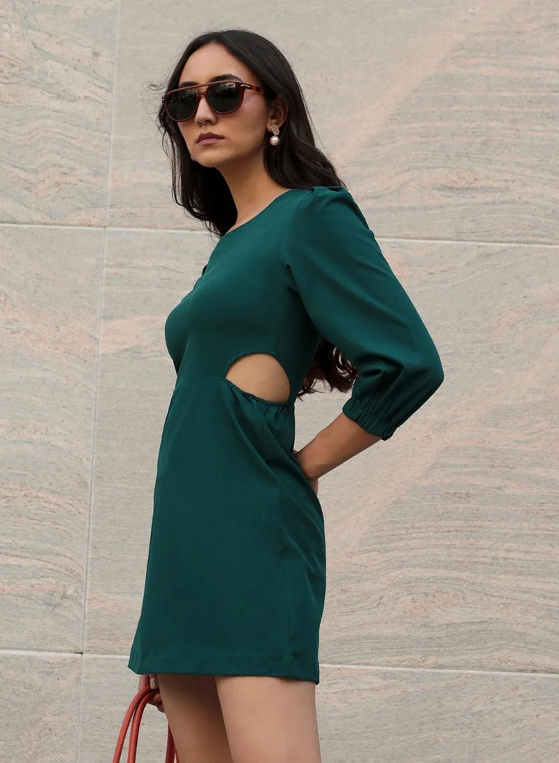 PINACOLADA  Women's Hunter Green Cut-Out Mini Dress for Women | Best Price UAE