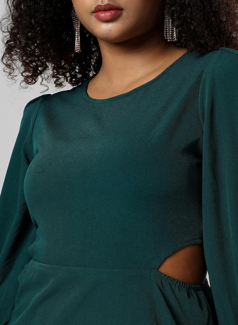 PINACOLADA  Women's Hunter Green Cut-Out Mini Dress for Women | Best Price UAE
