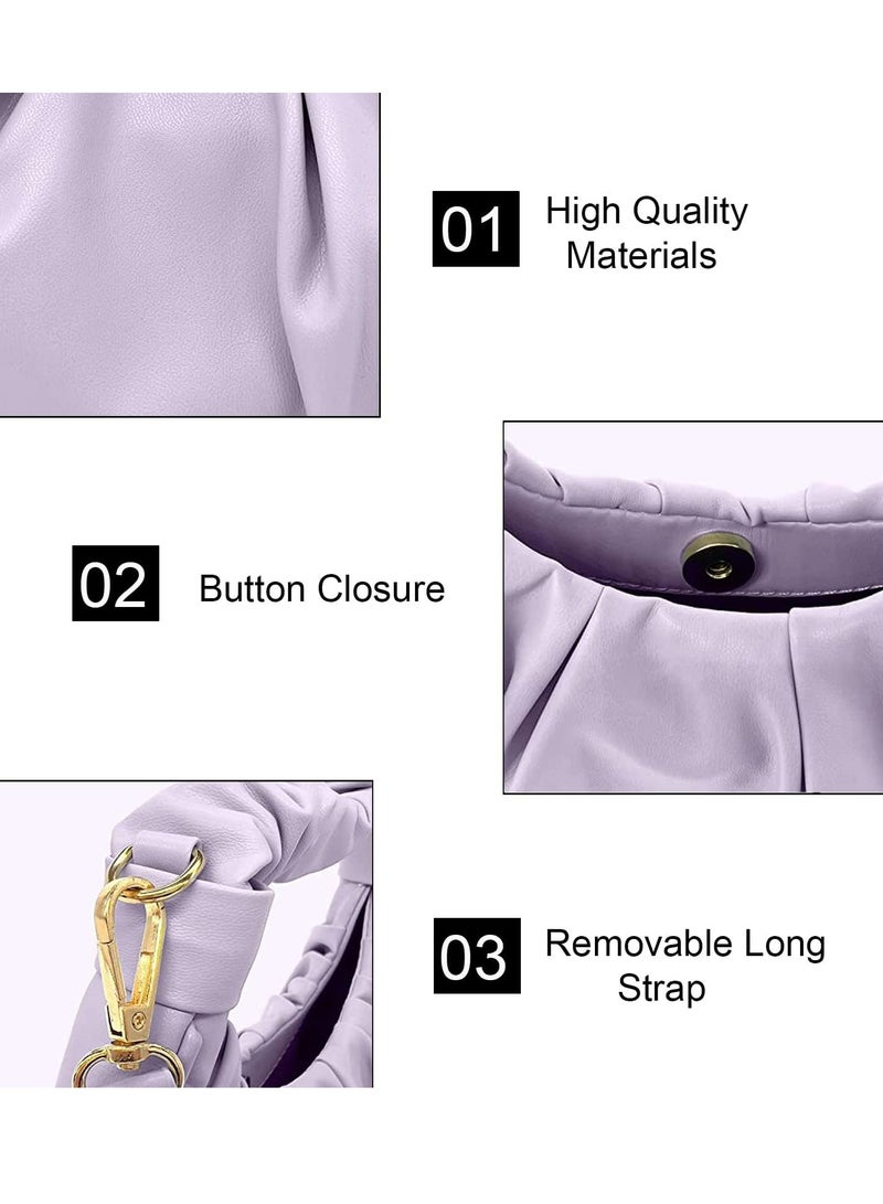 Oasisgalore Purple Classic Clutch Handbag - Small Shoulder Bag with Button Closure for Women, Durable Trendy Crossbody  - Image 5