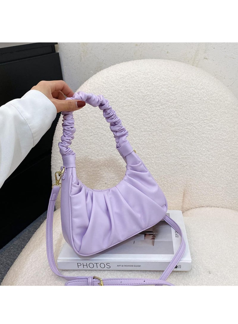 Oasisgalore Purple Classic Clutch Handbag - Small Shoulder Bag with Button Closure for Women, Durable Trendy Crossbody  - Image 3