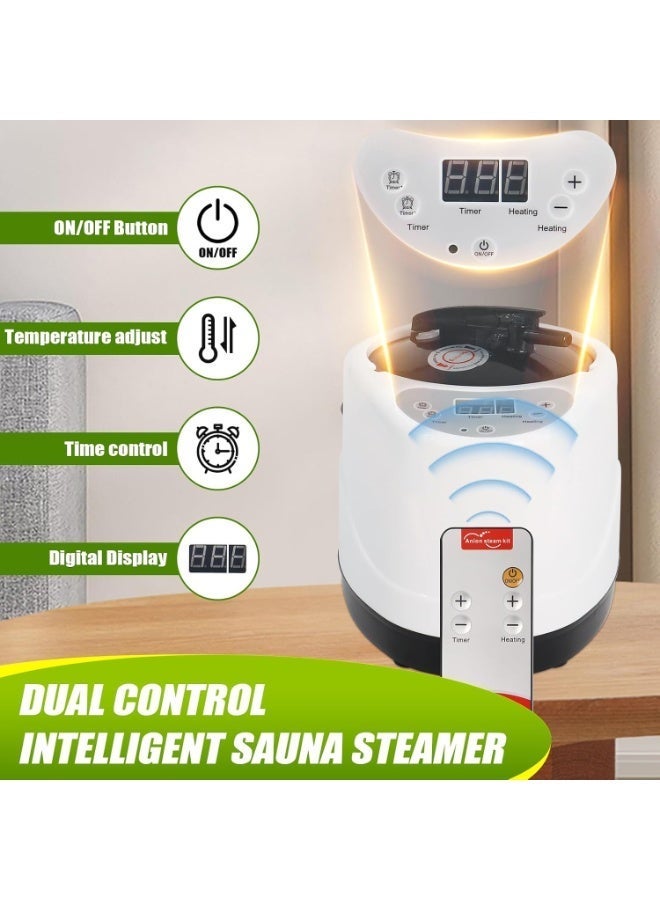 3L Sauna Steamer Machine, Portable Sauna Steamer with Remote Control, Fast Steam Generator for Sauna, Home Sauna Steamer Pot with Remote Control, Steam Cup, Home Spa Sauna Accessories White - Image 4