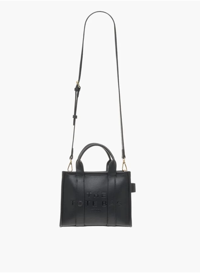 ميسي Womens Missy Logo Embossed Tote Bag With Zip Closure And Detachable Strap