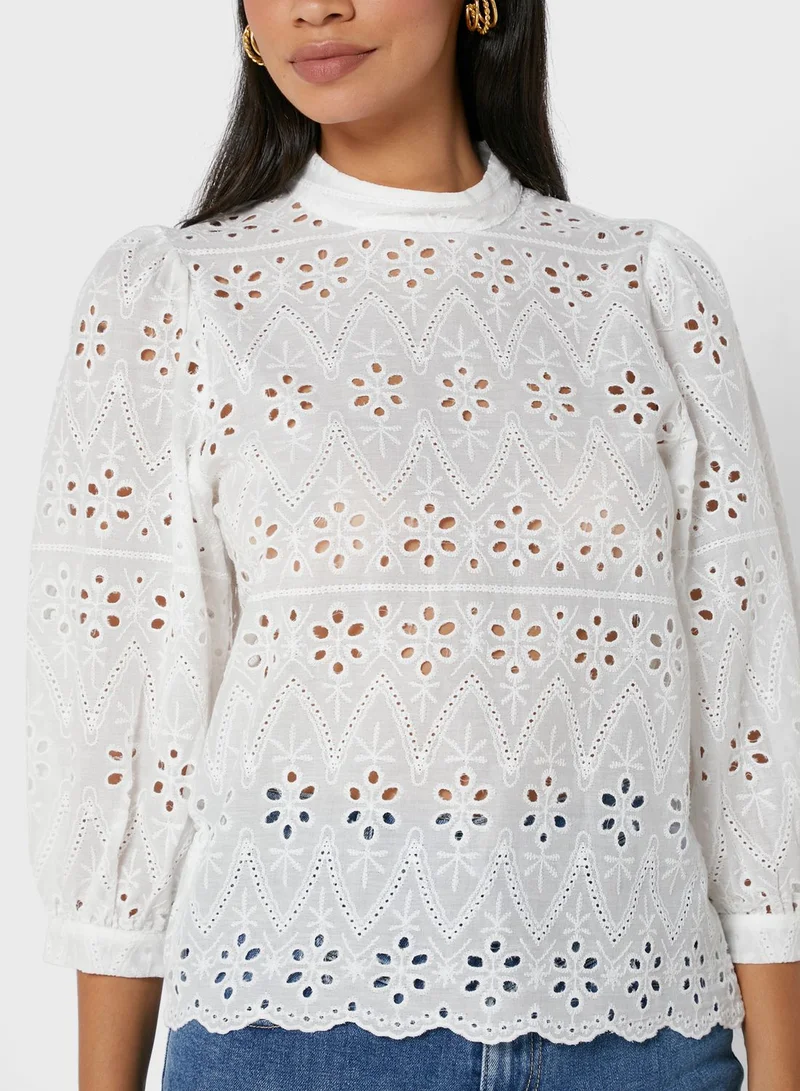 ELLA Broderie Anaglaise Detail Top