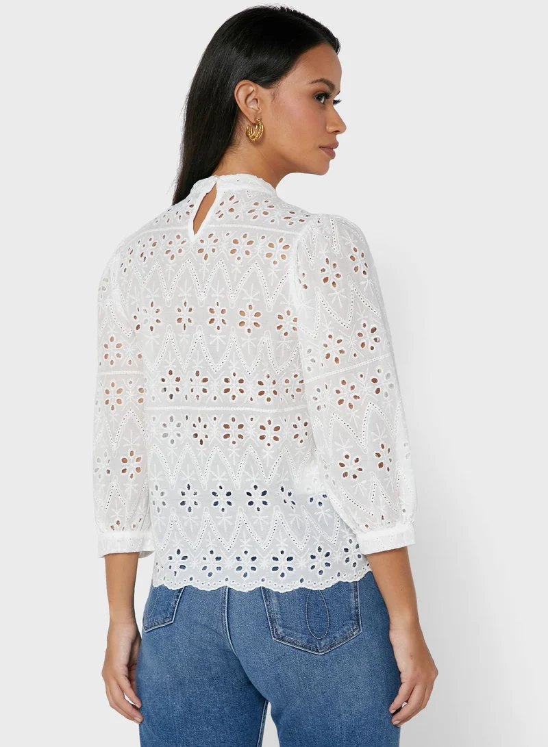 ELLA Broderie Anaglaise Detail Top