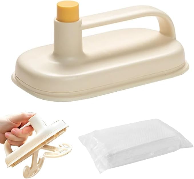 bosig Reusable Magic Cleaning Brush with 30 Pcs Disposable Strong Cleaning Cloth Strong Dirt Removal Brush Kitchen Cleaning Artifact Kitchen Stove Cleaning Tool