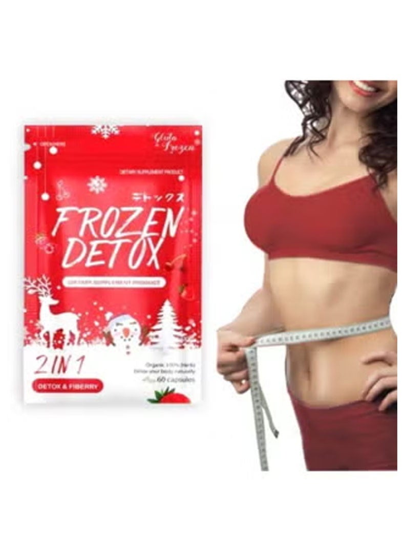 Frozen Detox Original Frozen Detox 2 in 1 Detox & Fiberry Dietary Supplement - 60 Capsules - Image 1