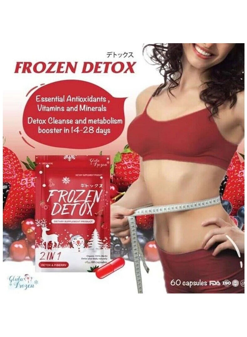 Frozen Detox Original Frozen Detox 2 in 1 Detox & Fiberry Dietary Supplement - 60 Capsules - Image 2